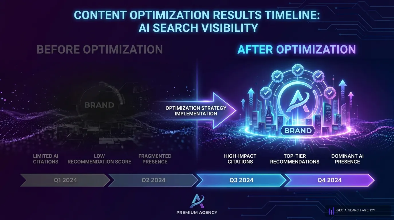 Resultados antes y despues de implementar el CITA Framework de GEO AI SEARCH AGENCY en empresas de Mexico