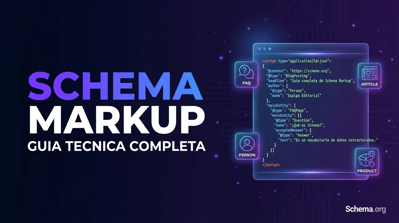 Schema Markup JSON-LD guia tecnica completa para AEO y GEO 2026